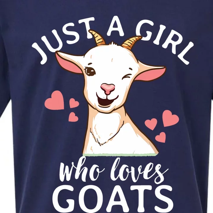 Goat Girl Just A Girl Who Loves Goats Farmer Goat Mom Sueded Cloud Jersey T-Shirt