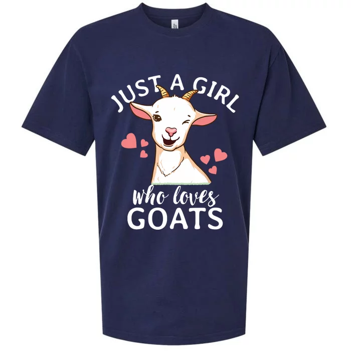 Goat Girl Just A Girl Who Loves Goats Farmer Goat Mom Sueded Cloud Jersey T-Shirt