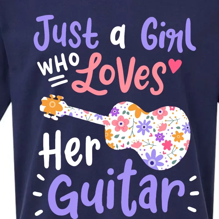 Guitar Guitarist Just A Girl Who Loves Her Guitar Gift Sueded Cloud Jersey T-Shirt