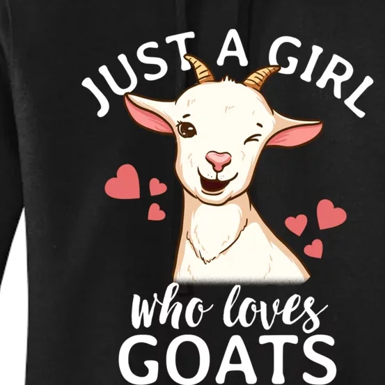 Goat Girl Just A Girl Who Loves Goats Farmer Goat Mom Gift Women's Pullover Hoodie