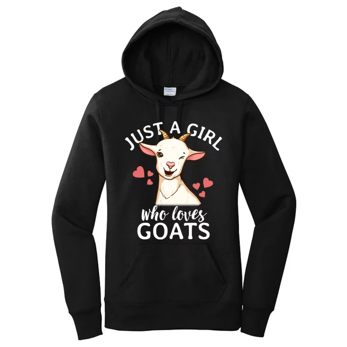 Goat Girl Just A Girl Who Loves Goats Farmer Goat Mom Gift Women's Pullover Hoodie