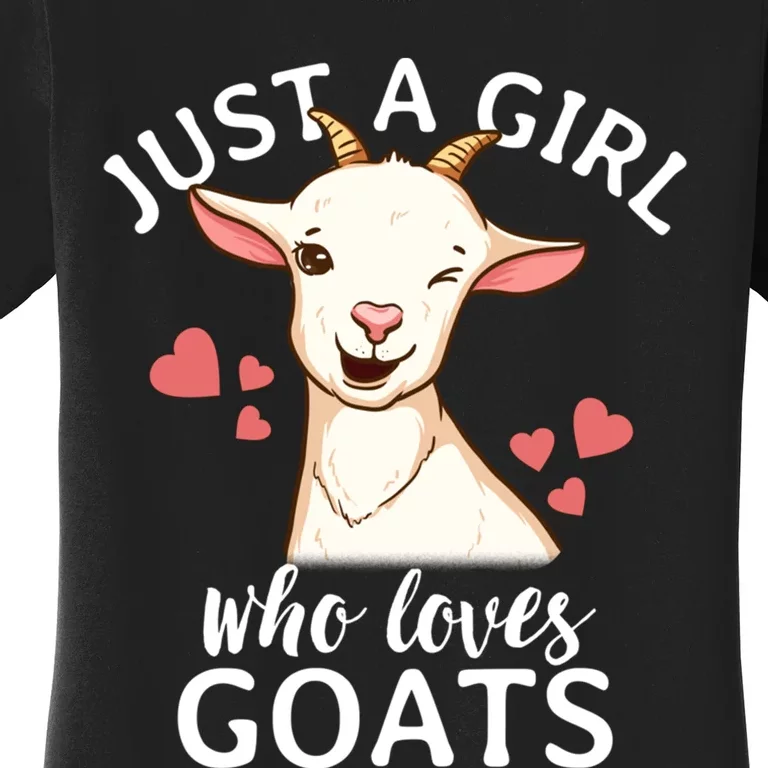 Goat Girl Just A Girl Who Loves Goats Farmer Goat Mom Gift Women's T-Shirt