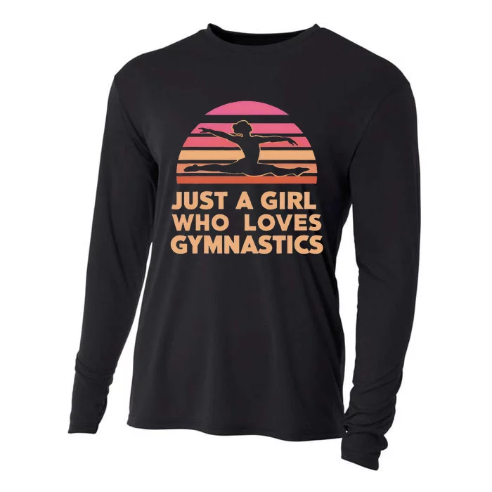 Gymnastics Gymnast Just A Who Loves Gymnastics Vintage Cooling Performance Long Sleeve Crew