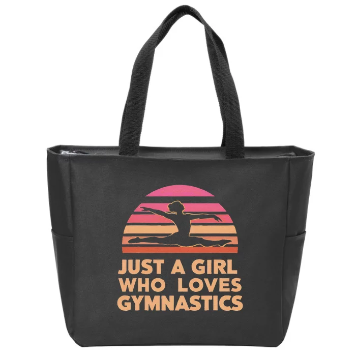 Gymnastics Gymnast Just A Who Loves Gymnastics Vintage Zip Tote Bag