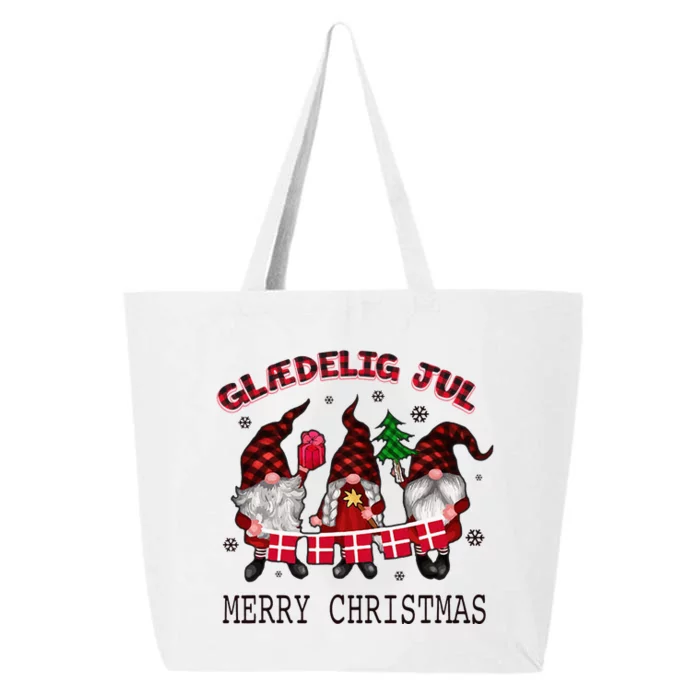 Gnomes Glaedelig Jul Merry Christmas Flags Denmark Nisser 25L Jumbo Tote