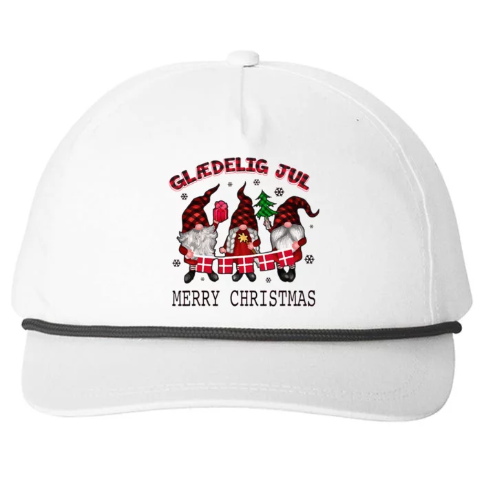 Gnomes Glaedelig Jul Merry Christmas Flags Denmark Nisser Snapback Five-Panel Rope Hat