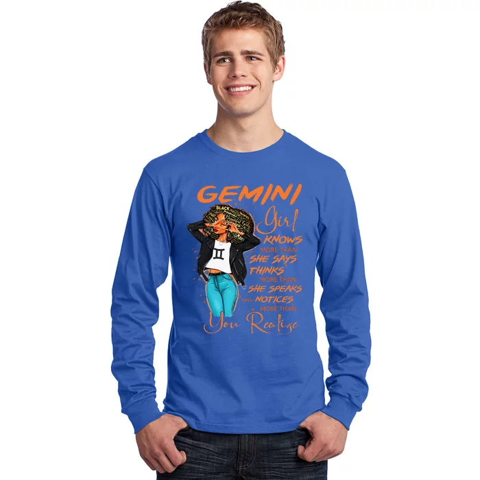 Gemini Girl Knows More Than She Says Long Sleeve Shirt