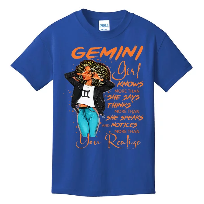 Gemini Girl Knows More Than She Says Kids T-Shirt