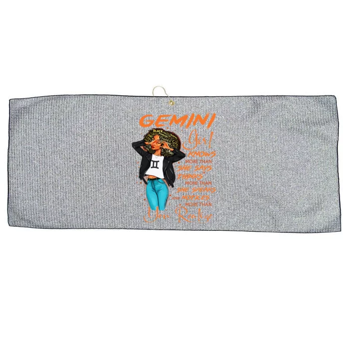 Gemini Girl Knows More Than She Says Large Microfiber Waffle Golf Towel