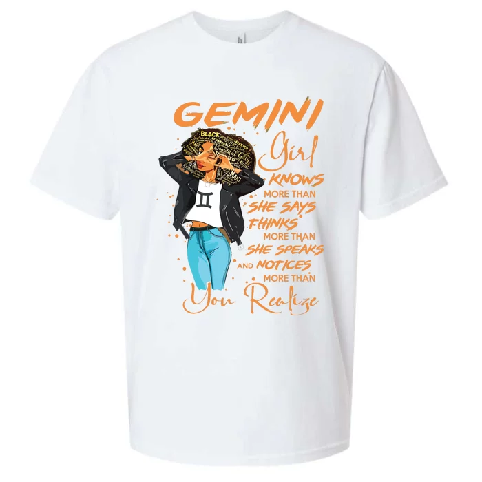 Gemini Girl Knows More Than She Says For Black Women Sueded Cloud Jersey T-Shirt