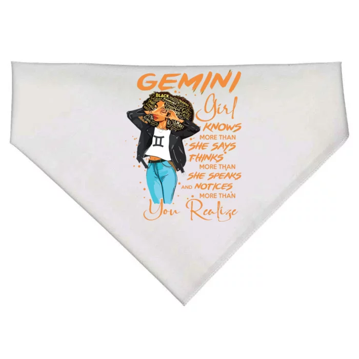 Gemini Girl Knows More Than She Says For Black Women USA-Made Doggie Bandana