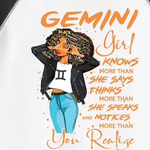 Gemini Girl Knows More Than She Says For Black Women Toddler Fine Jersey T-Shirt