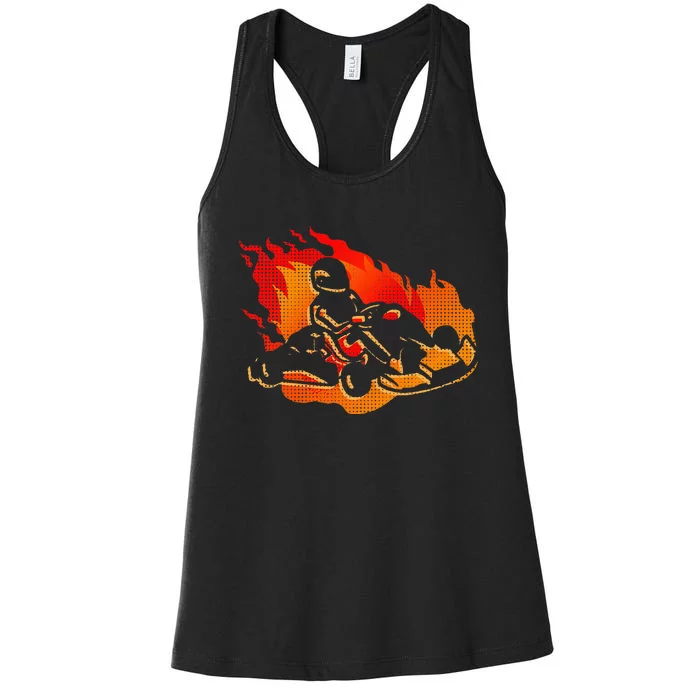 Gokart Go Karts Motorsports Kart Racing Women's Racerback Tank