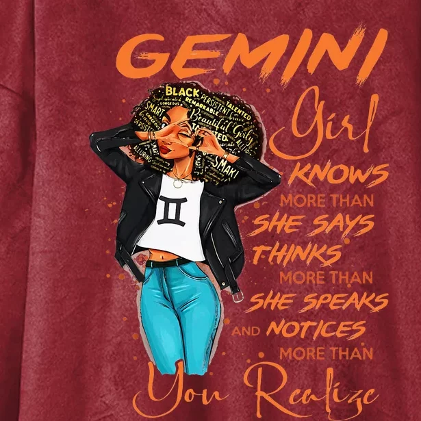 Gemini Girl Knows More Than She Says Hooded Wearable Blanket