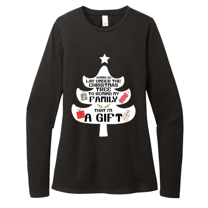 Gonna Go Lay Under The Christmas Tree Funny Holiday Gift Womens CVC Long Sleeve Shirt