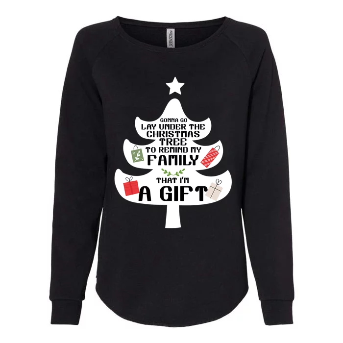 Gonna Go Lay Under The Christmas Tree Funny Holiday Gift Womens California Wash Sweatshirt