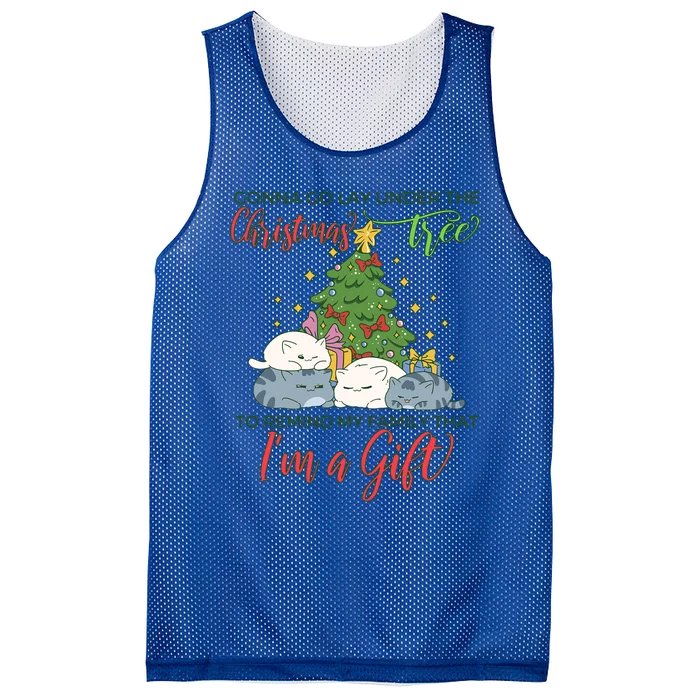 Gonna Go Lay Under The Christmas Tree Sarcastic Xmas Gift Mesh Reversible Basketball Jersey Tank