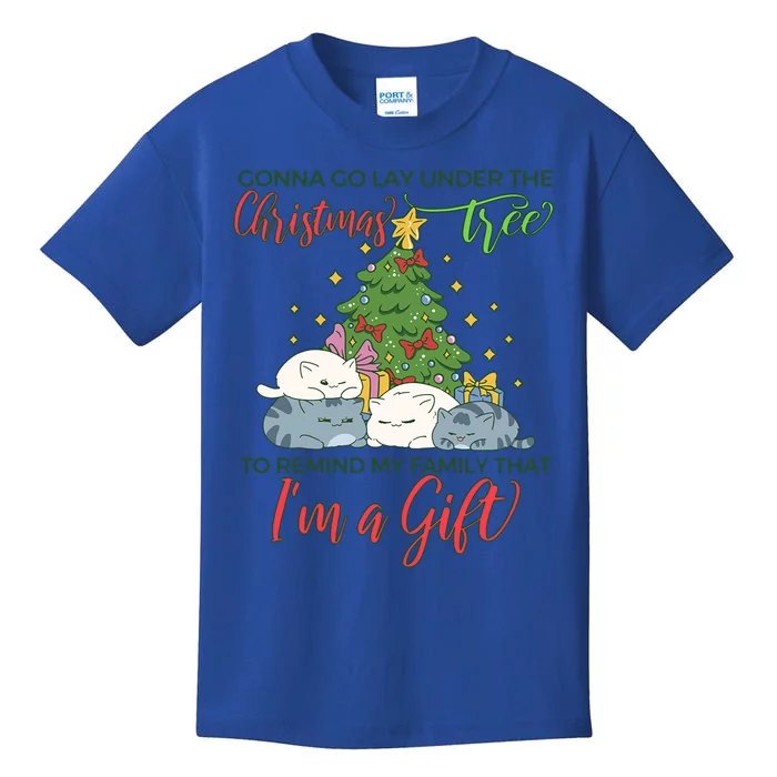 Gonna Go Lay Under The Christmas Tree Sarcastic Xmas Gift Kids T-Shirt