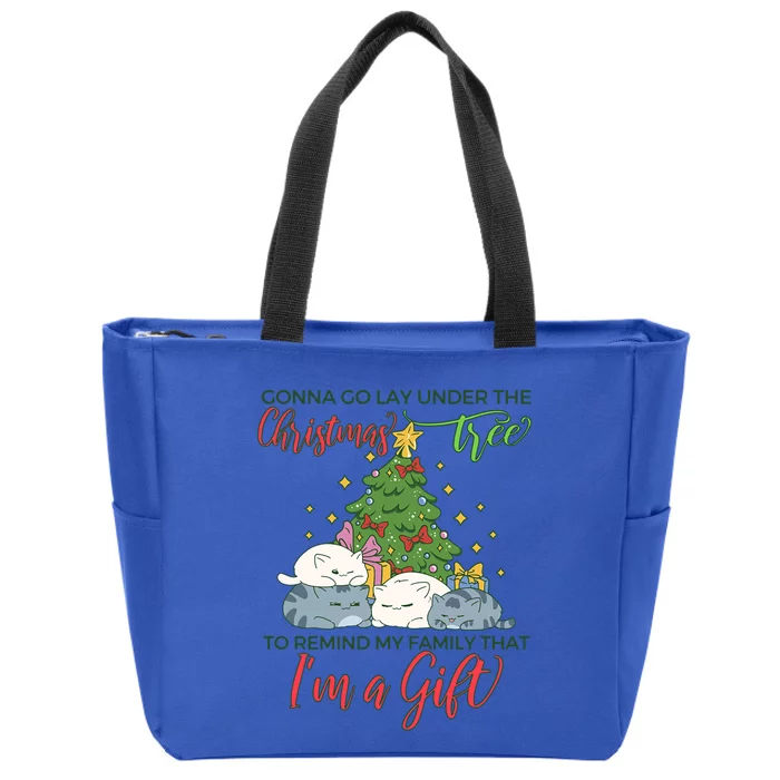 Gonna Go Lay Under The Christmas Tree Sarcastic Xmas Gift Zip Tote Bag