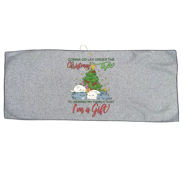 Gonna Go Lay Under The Christmas Tree Sarcastic Xmas Gift Large Microfiber Waffle Golf Towel