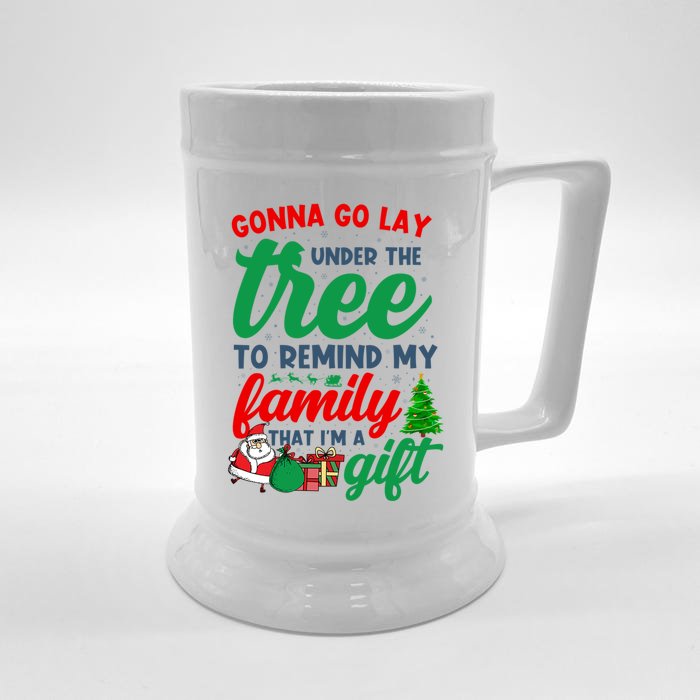 Gonna Go Lay Under The Tree Christmas Family Matching Xmas Meaningful Gift Front & Back Beer Stein