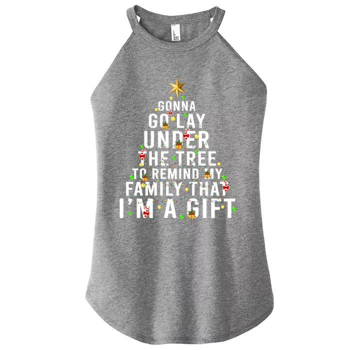 Gonna Go Lay Under The Tree Christmas Funny Gift Women’s Perfect Tri Rocker Tank