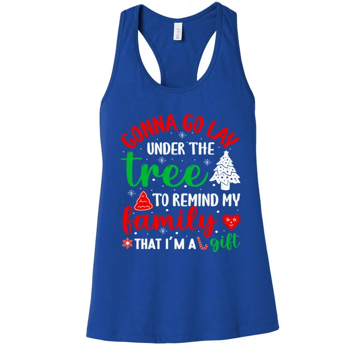 Gonna Go Lay Under The Tree Christmas Funny XMas Pajama Gift Women's Racerback Tank