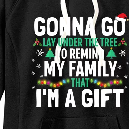 Gonna Go Lay Under The Tree Christmas Funny XMas Pajama Gift Women's Fleece Hoodie