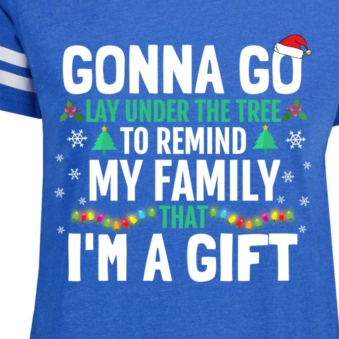 Gonna Go Lay Under The Tree Christmas Funny XMas Pajama Gift Enza Ladies Jersey Football T-Shirt