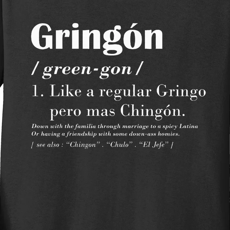 Green Gon Like A Regular Gringo Kids Long Sleeve Shirt