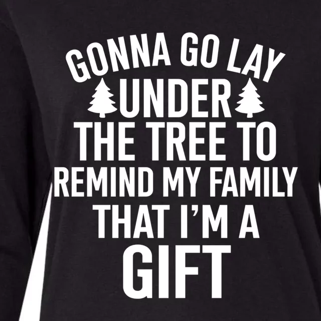 Gonna Go Lay Under The Tree To Remind My Family Christmas Gift Womens Cotton Relaxed Long Sleeve T-Shirt