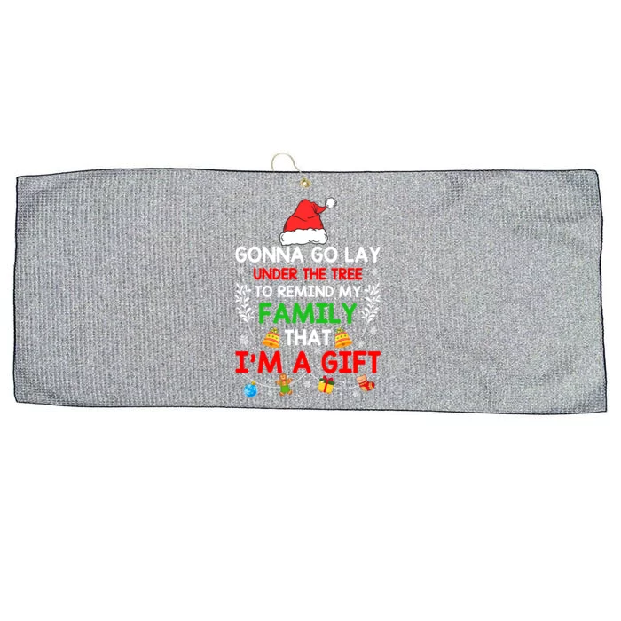 Gonna Go Lay Under The Tree To Remind My Family Funny Xmas Gift Large Microfiber Waffle Golf Towel