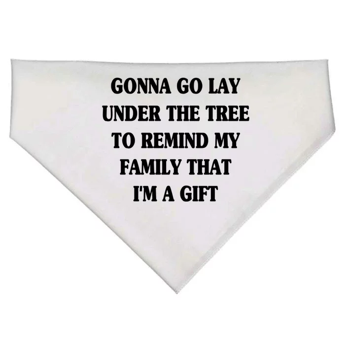 Gonna Go Lay Under The Tree To Remind My Family Funny Xmas Funny Gift USA-Made Doggie Bandana