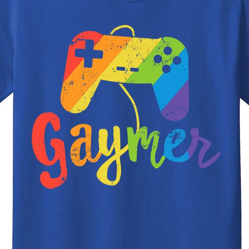 Gaymer Gift Lgbt Pride Gay Gamer Rainbow Flag Gift Kids T-Shirt