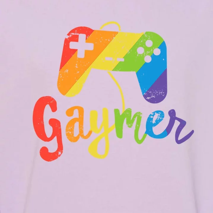 Gaymer Gift Lgbt Pride Gay Gamer Rainbow Flag Gift Garment-Dyed Sweatshirt