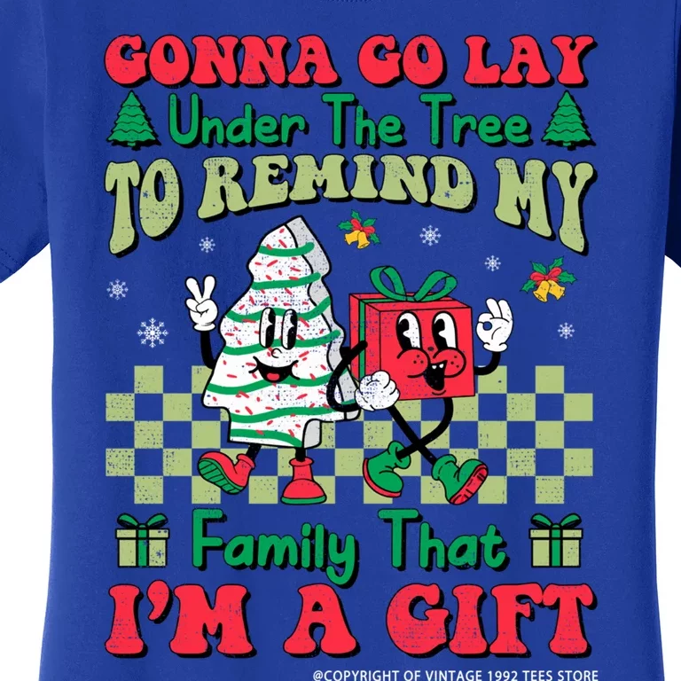 Gonna Go Lay Under The Tree Christmas Tree Cakes Debbie Xmas Funny Gift Women's T-Shirt