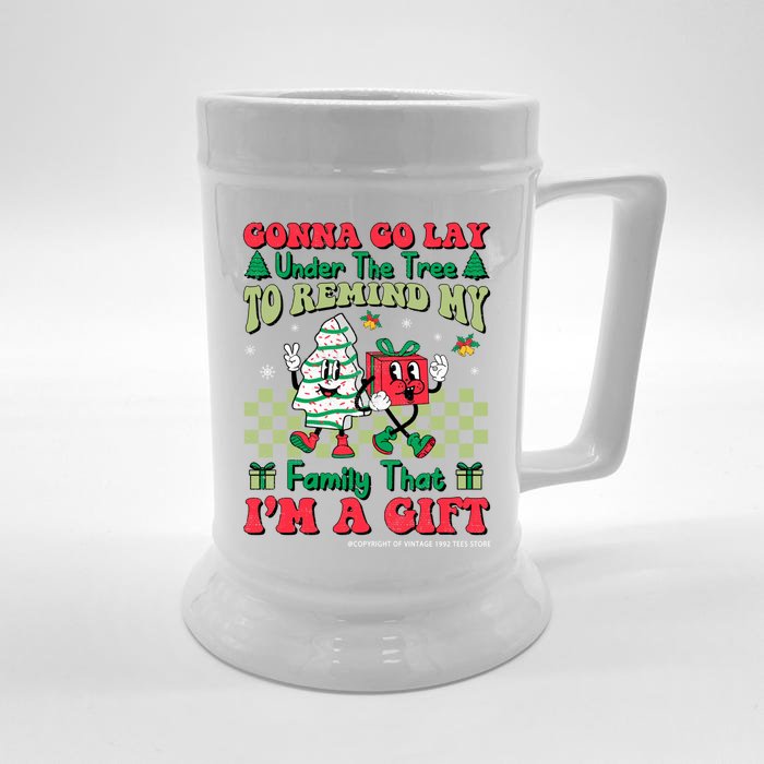 Gonna Go Lay Under The Tree Christmas Tree Cakes Debbie Xmas Funny Gift Front & Back Beer Stein