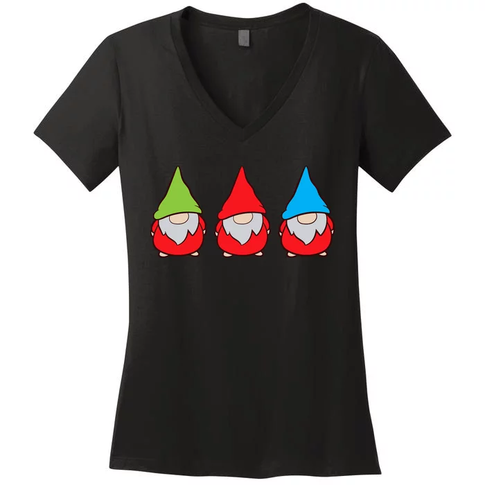 Garden Gnome Lover Cute Garden Gnomes Premium Women's V-Neck T-Shirt