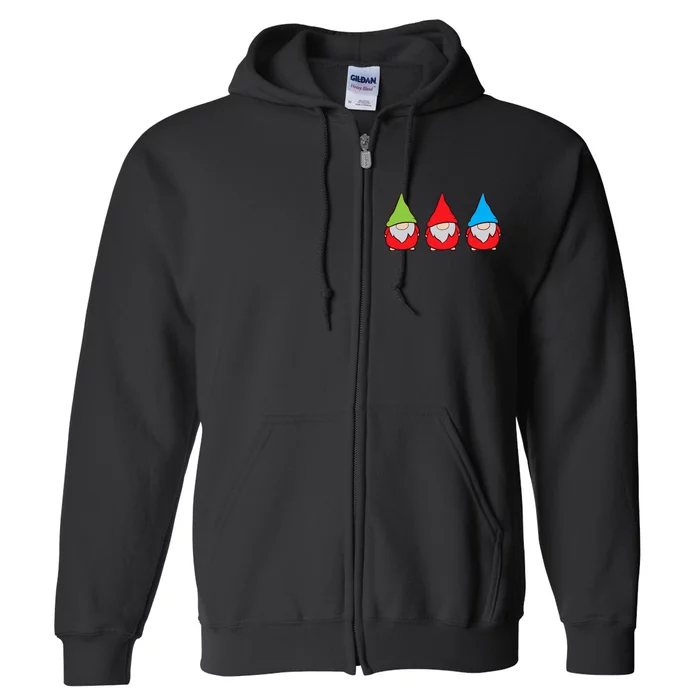 Garden Gnome Lover Cute Garden Gnomes Premium Full Zip Hoodie