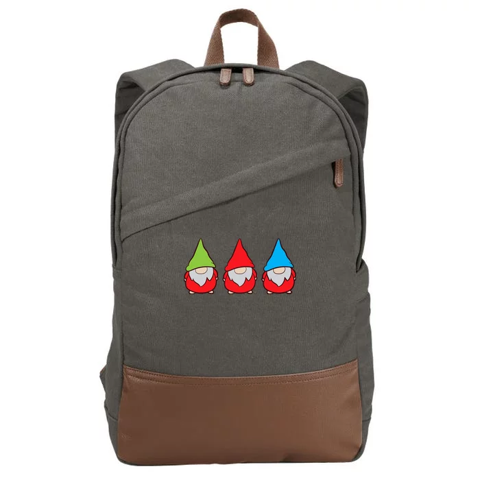 Garden Gnome Lover Cute Garden Gnomes Premium Cotton Canvas Backpack