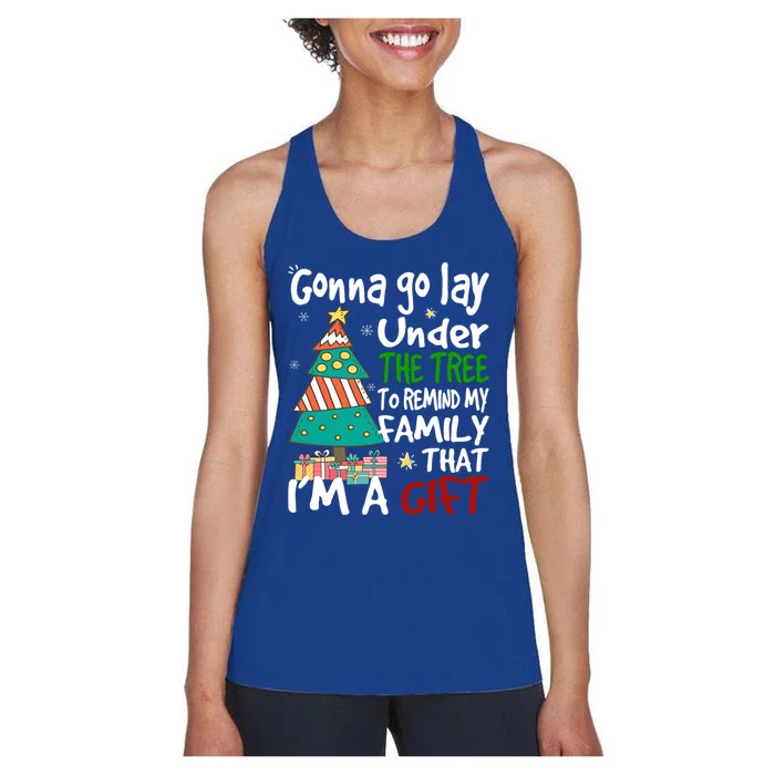 Gonna Go Lay Under The Tree To Remind My Family Christmas Cute Gift Women's Racerback Tank