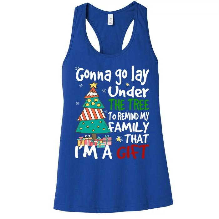 Gonna Go Lay Under The Tree To Remind My Family Christmas Cute Gift Women's Racerback Tank