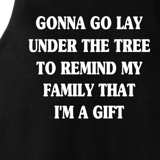 Gonna Go Lay Under The Tree To Remind My Family Funny Xmas Gift Ladies Tri-Blend Wicking Tank