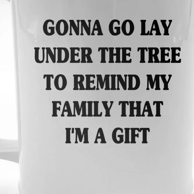 Gonna Go Lay Under The Tree To Remind My Family Funny Xmas Gift Front & Back Beer Stein