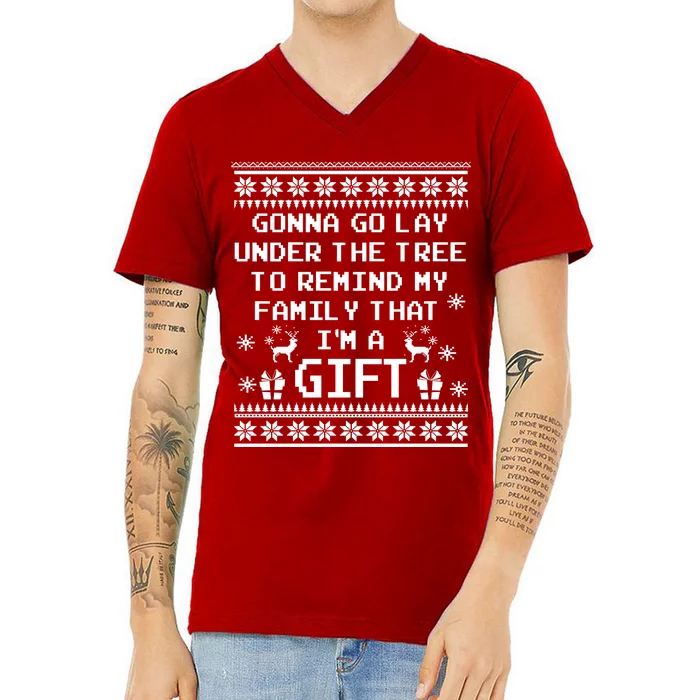 Gonna Go Lay Under The Tree To Remind My Family I Am a Gift V-Neck T-Shirt