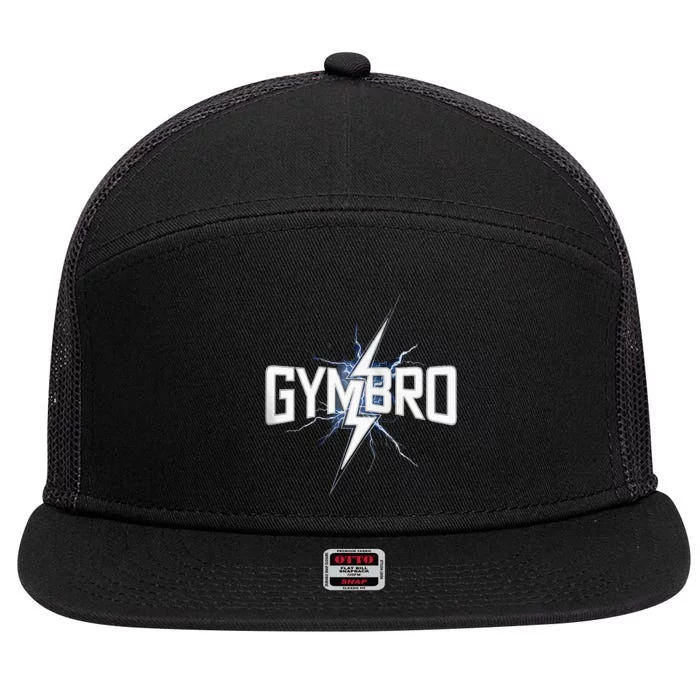 Gymbro Gym Lightning Fitness Gym Bro 7 Panel Mesh Trucker Snapback Hat