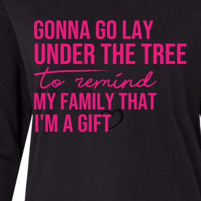 Gonna Go Lay Under The Tree To Remind My Family Christmas Funny Gift Womens Cotton Relaxed Long Sleeve T-Shirt