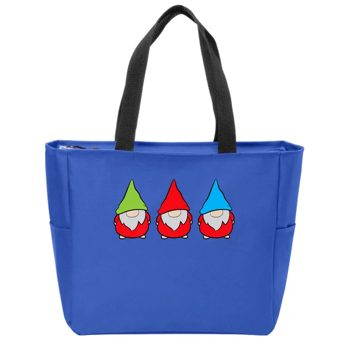 Garden Gnome Lover Cute Garden Gnomes Zip Tote Bag