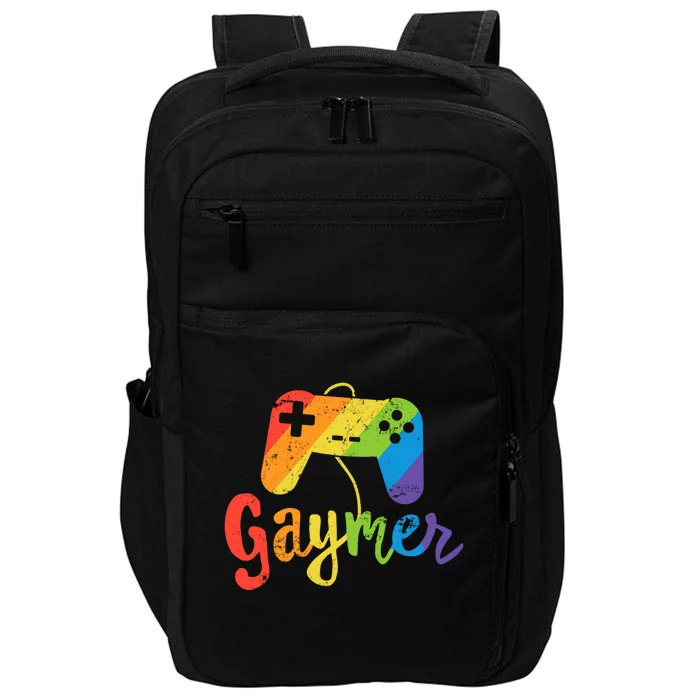 Gaymer Gift Lgbt Pride Gay Gamer Rainbow Flag Gift Impact Tech Backpack