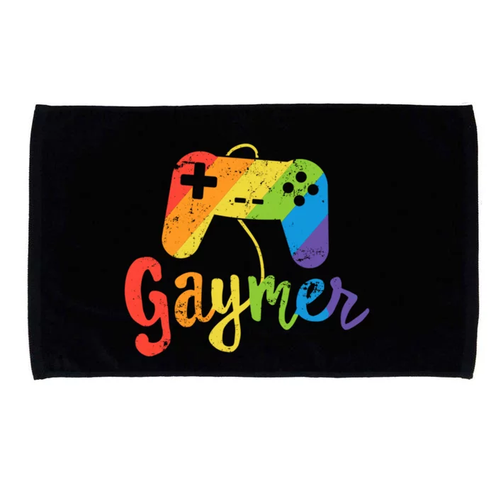 Gaymer Gift Lgbt Pride Gay Gamer Rainbow Flag Gift Microfiber Hand Towel